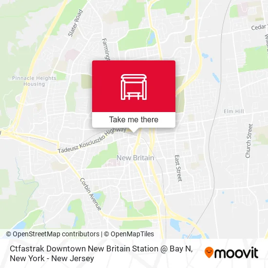 Mapa de Ctfastrak Downtown New Britain Station @ Bay N