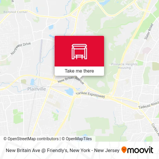 New Britain Ave @ Friendly's map