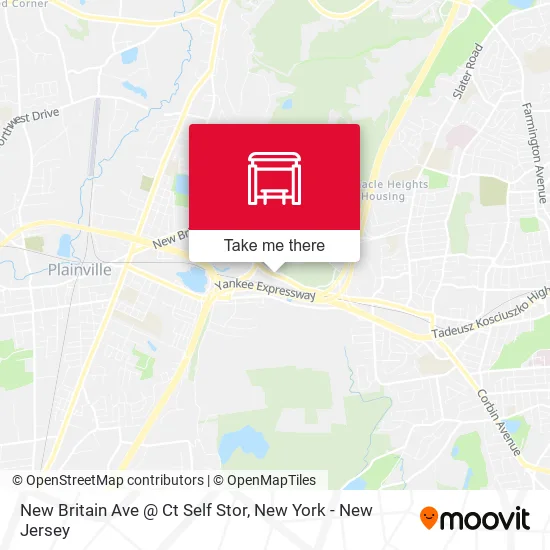 New Britain Ave @ Ct Self Stor map