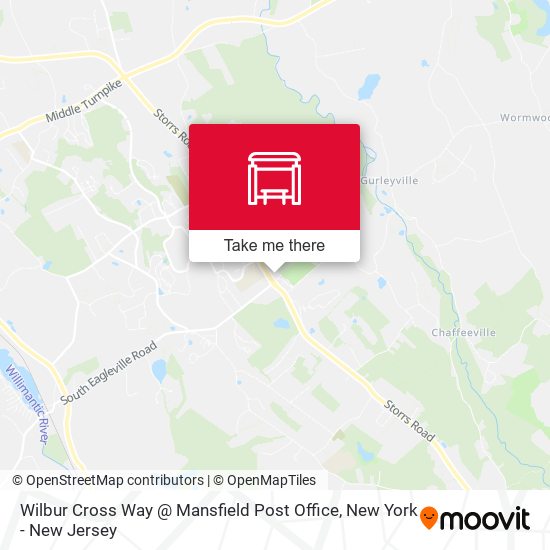 Wilbur Cross Way @ Mansfield Post Office map