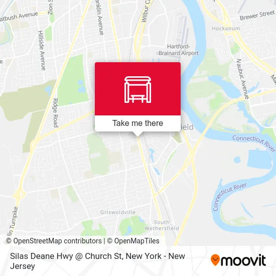 Silas Deane Hwy @ Church St map