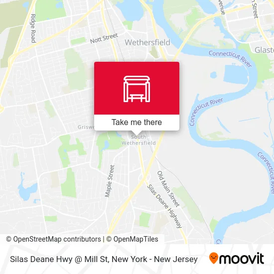 Silas Deane Hwy @ Mill St map