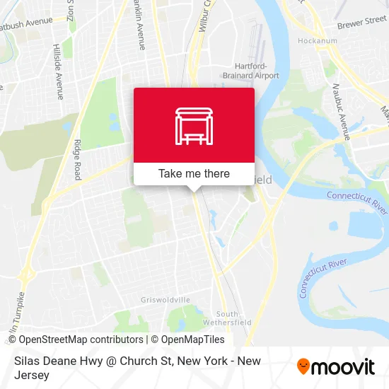 Silas Deane Hwy @ Church St map