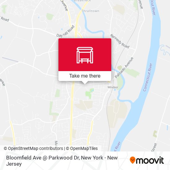 Bloomfield Ave @ Parkwood Dr map