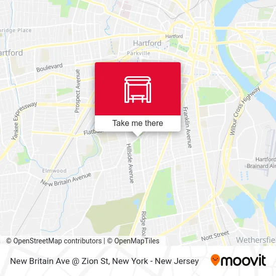 New Britain Ave @ Zion St map