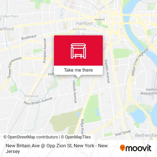New Britain Ave @ Opp Zion St map