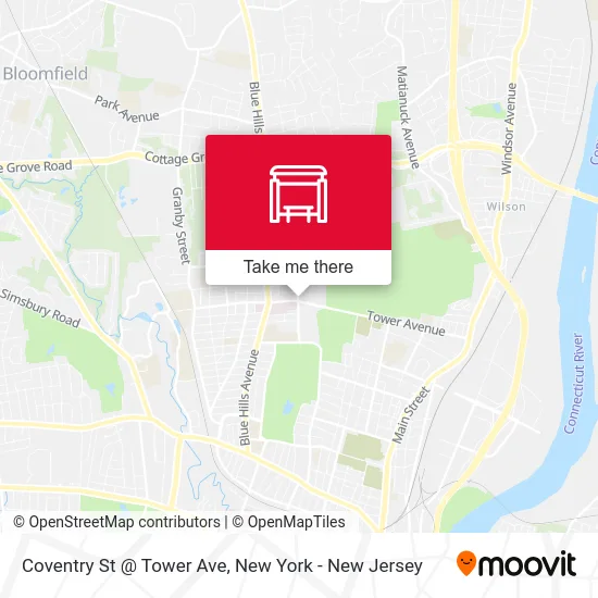 Coventry St @ Tower Ave map