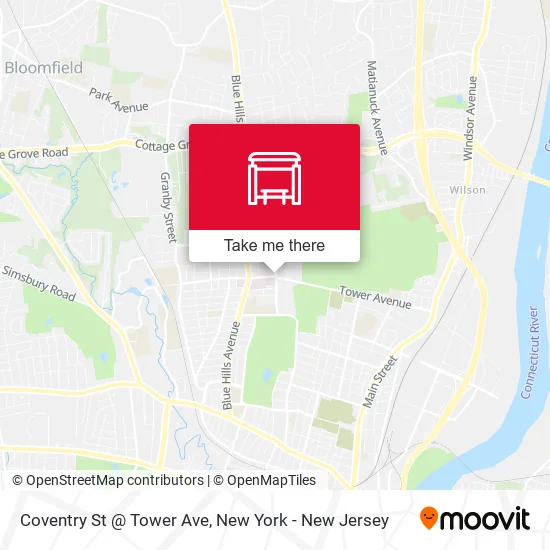 Coventry St @ Tower Ave map