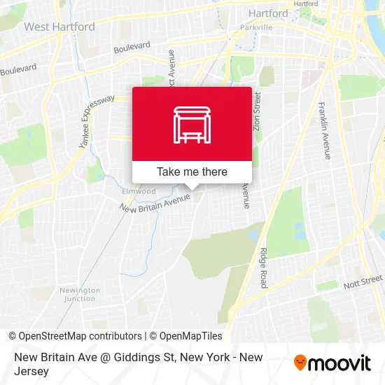 New Britain Ave @ Giddings St map