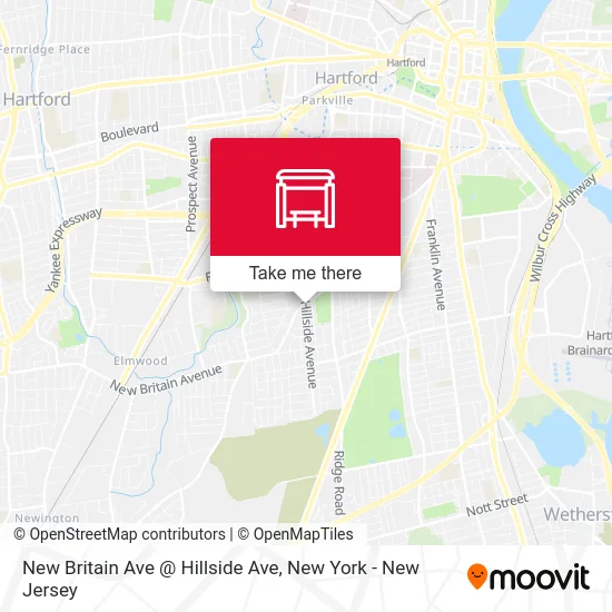 New Britain Ave @ Hillside Ave map