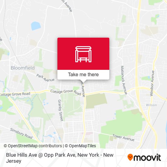 Mapa de Blue Hills Ave @ Opp Park Ave