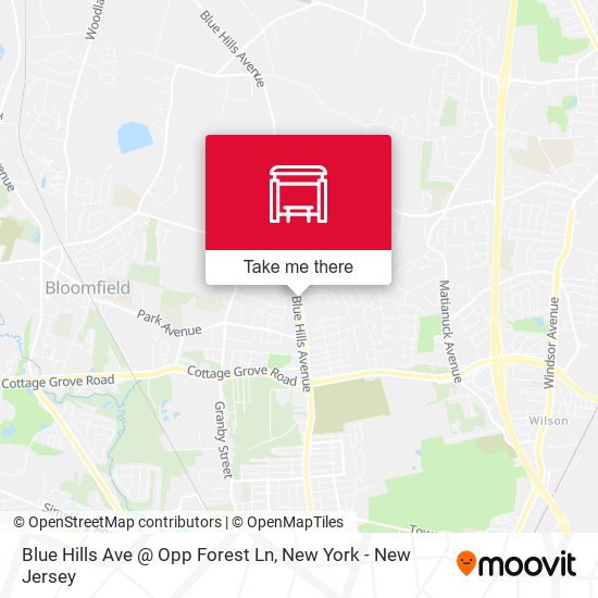 Mapa de Blue Hills Ave @ Opp Forest Ln