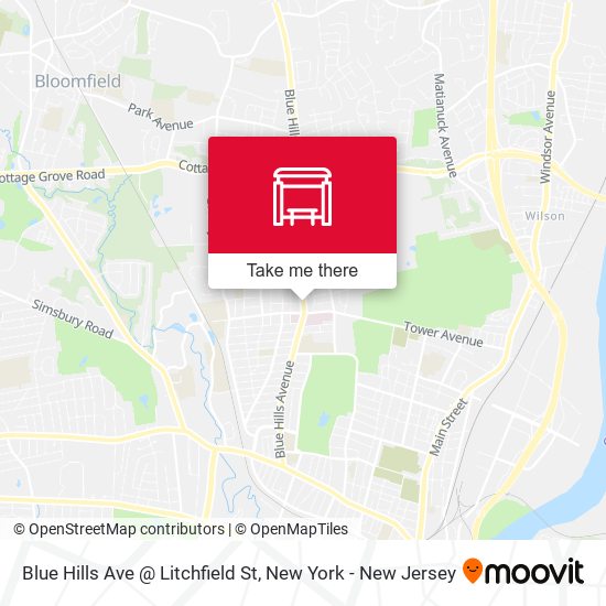 Mapa de Blue Hills Ave @ Litchfield St