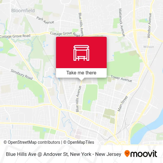 Blue Hills Ave @ Andover St map