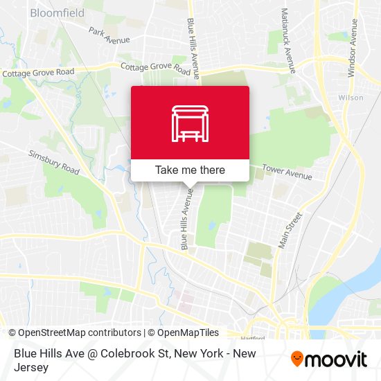Mapa de Blue Hills Ave @ Colebrook St