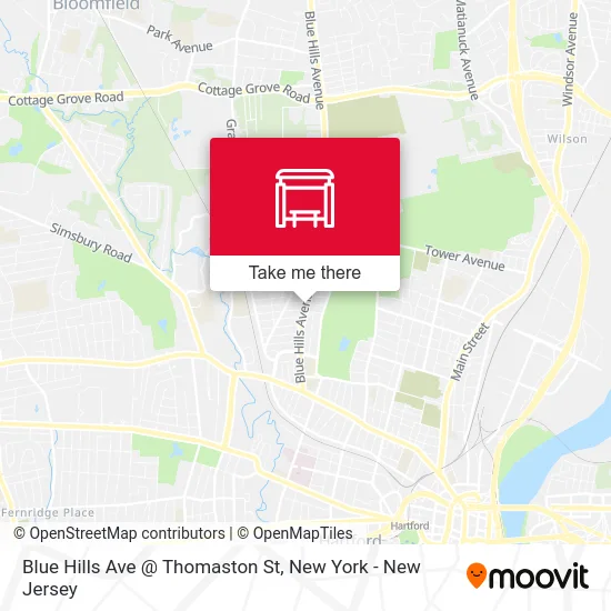 Blue Hills Ave @ Thomaston St map