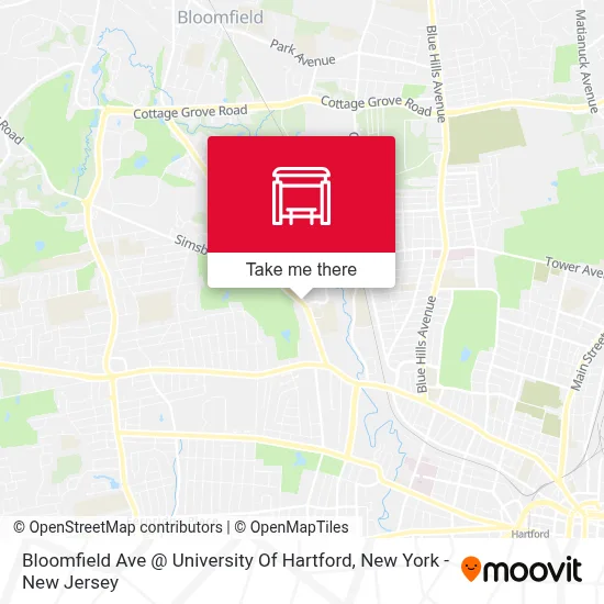 Bloomfield Ave @ University Of Hartford map