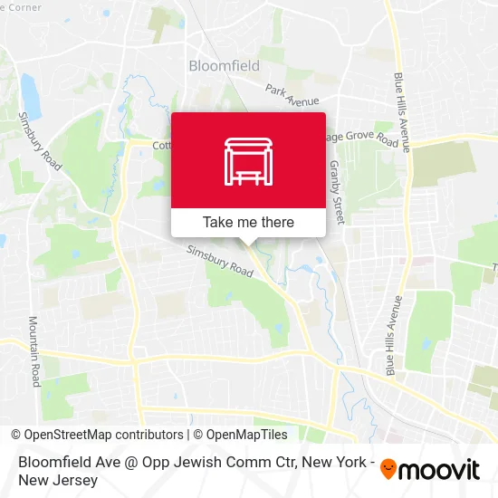 Bloomfield Ave @ Opp Jewish Comm Ctr map