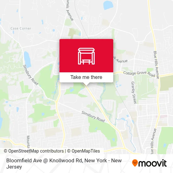 Bloomfield Ave @ Knollwood Rd map