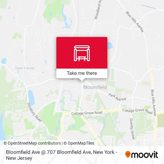 Bloomfield Ave @ 707 Bloomfield Ave map