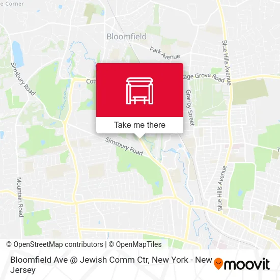 Bloomfield Ave @ Jewish Comm Ctr map