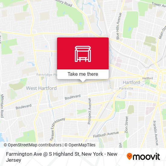 Farmington Ave @ S Highland St map
