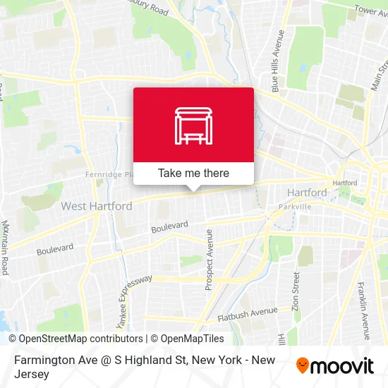 Farmington Ave @ S Highland St map