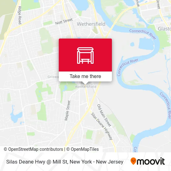 Silas Deane Hwy @ Mill St map