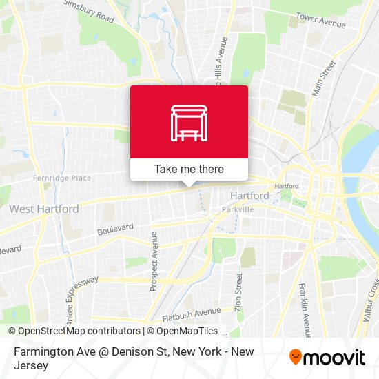 Farmington Ave @ Denison St map