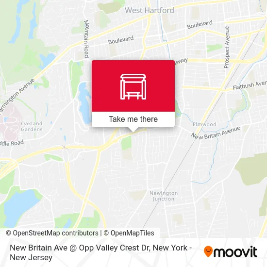 New Britain Ave @ Opp Valley Crest Dr map