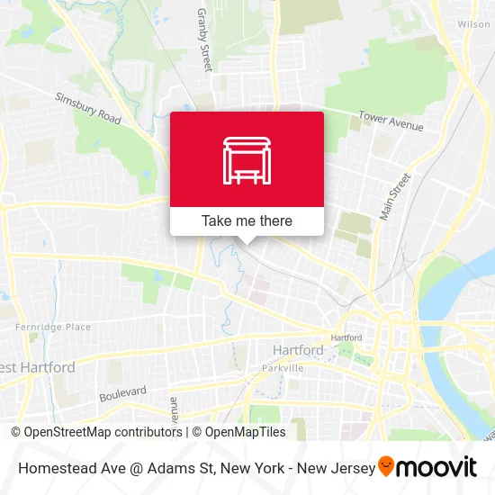 Homestead Ave @ Adams St map