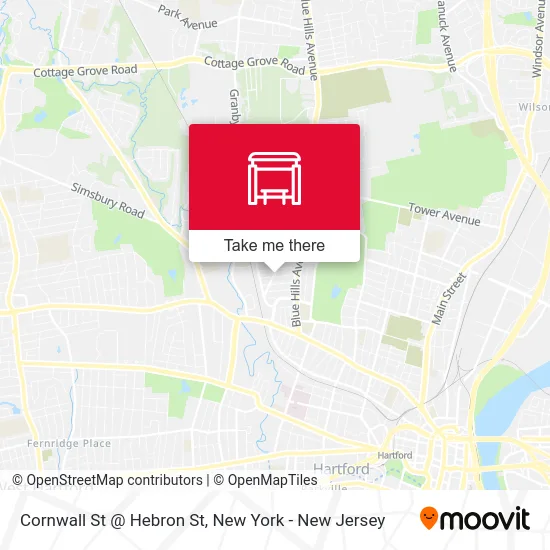Cornwall St @ Hebron St map