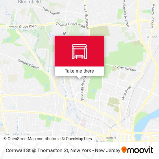 Cornwall St @ Thomaston St map