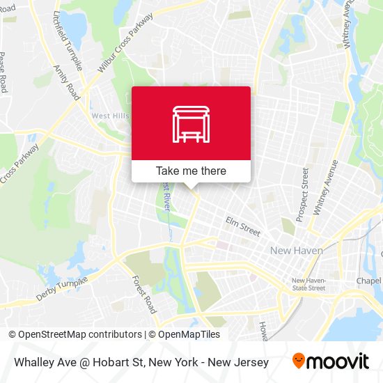 Mapa de Whalley Ave @ Hobart St