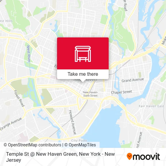 Temple St @ New Haven Green map