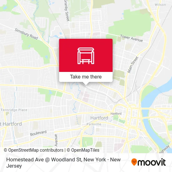 Homestead Ave @ Woodland St map