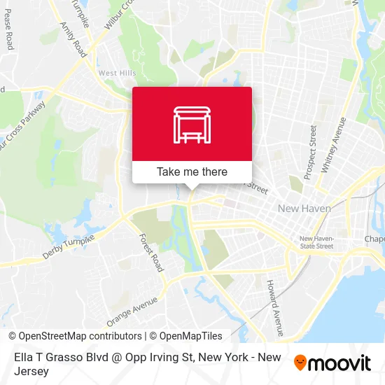 Ella T Grasso Blvd @ Opp Irving St map