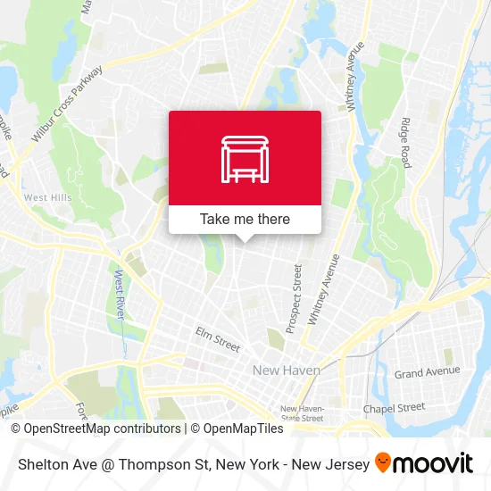 Shelton Ave @ Thompson St map