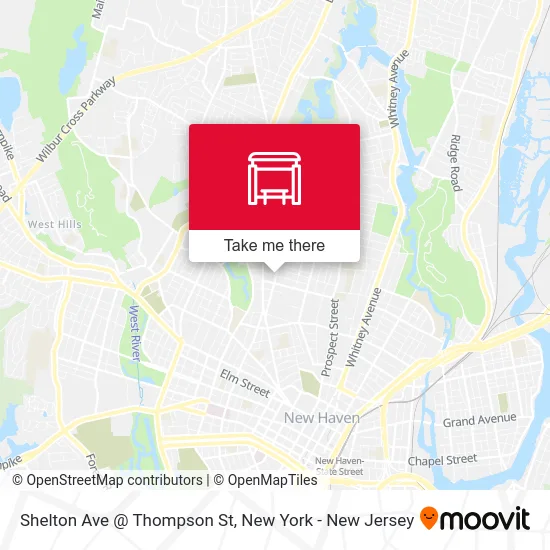 Shelton Ave @ Thompson St map