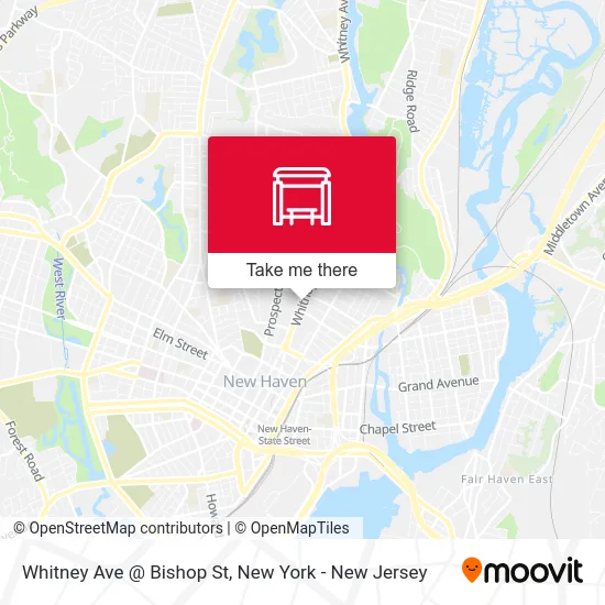 Whitney Ave @ Bishop St map