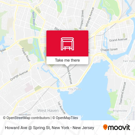 Howard Ave @ Spring St map