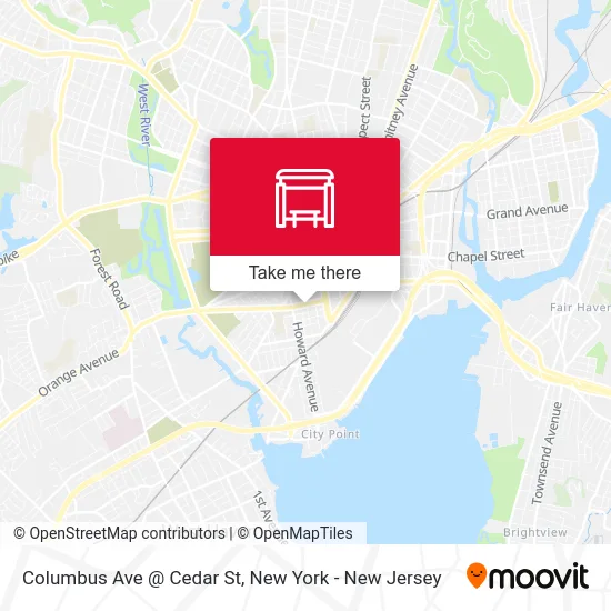 Columbus Ave @ Cedar St map