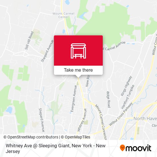 Whitney Ave @ Sleeping Giant map