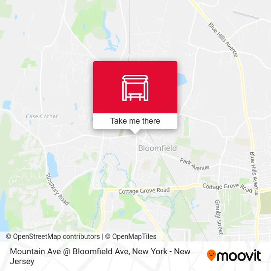 Mountain Ave @ Bloomfield Ave map
