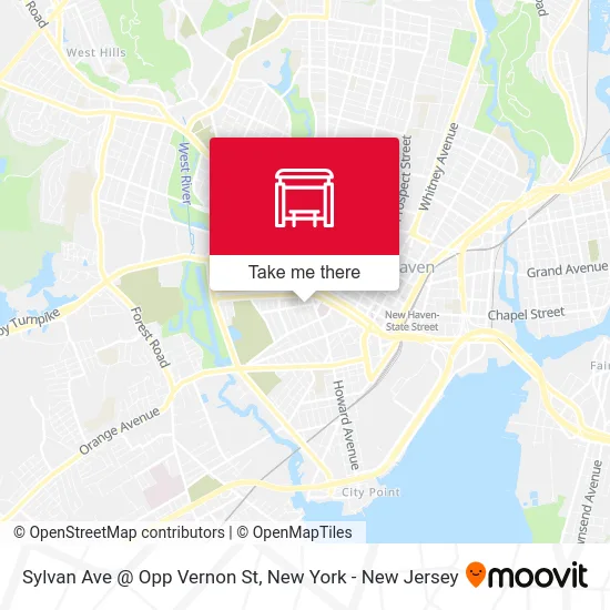 Sylvan Ave @ Opp Vernon St map