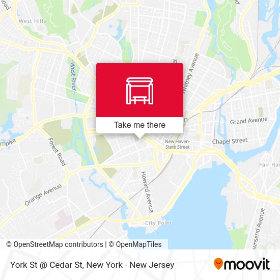 York St @ Cedar St map