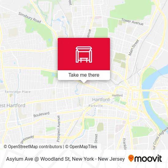 Asylum Ave @ Woodland St map