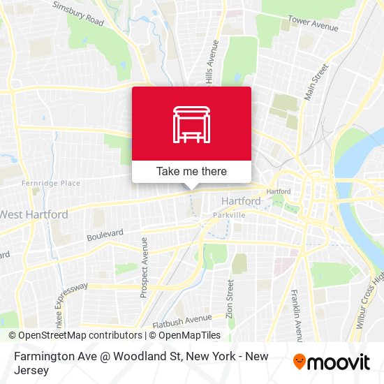 Mapa de Farmington Ave @ Woodland St