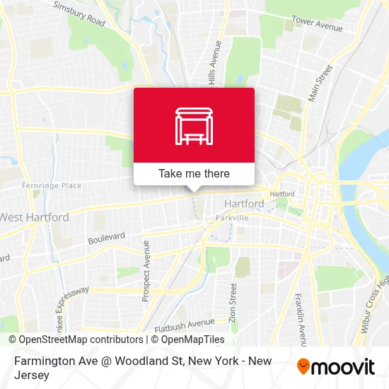 Farmington Ave @ Woodland St map