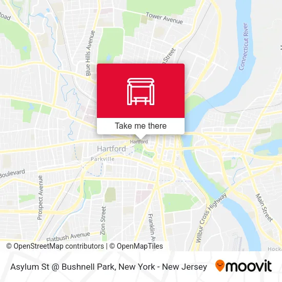 Mapa de Asylum St @ Bushnell Park